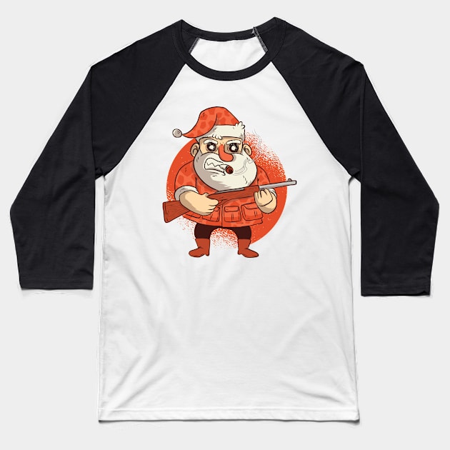 Hunting Santa Baseball T-Shirt by madeinchorley